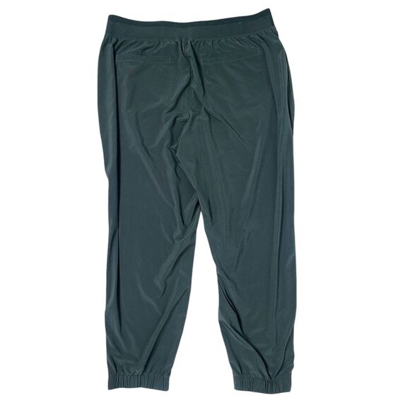 Athleta Pants 16 Olive Green Stretch‎ Pull-On Ankle-Zip Pockets Fitness Travel - Picture 7 of 12